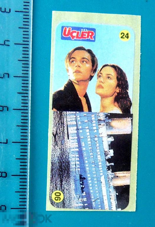 Вкладыш наклейка  TITANIC UCLER N24 Титаник Вкладыши Дикаприо - cS(324) - комиксы БРАК!!!