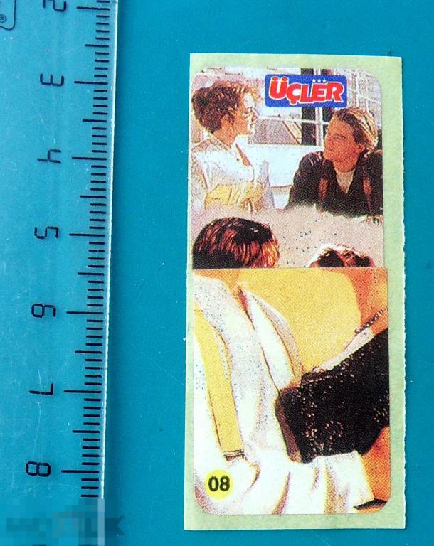 Вкладыш наклейка  TITANIC UCLER N8  Титаник Вкладыши Дикаприо - cS(324) - комиксы БРАК!!!