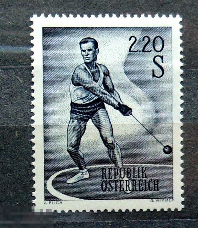 OSTERREICH АВСТРИЯ Европа 1959 ** спорт МЕТАНИЕ ЯДРА -- А7 стр12
