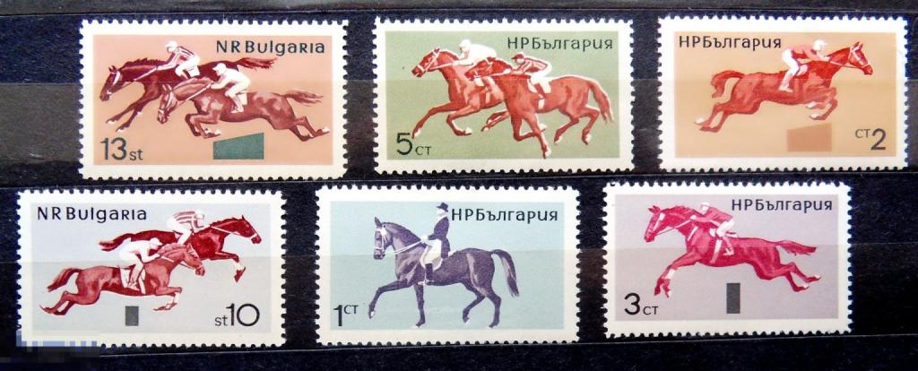 Болгария 1965 ** ЛОШАДИ скачки Конный спорт Mi 1571-1576 --- (А971 стр28) марки