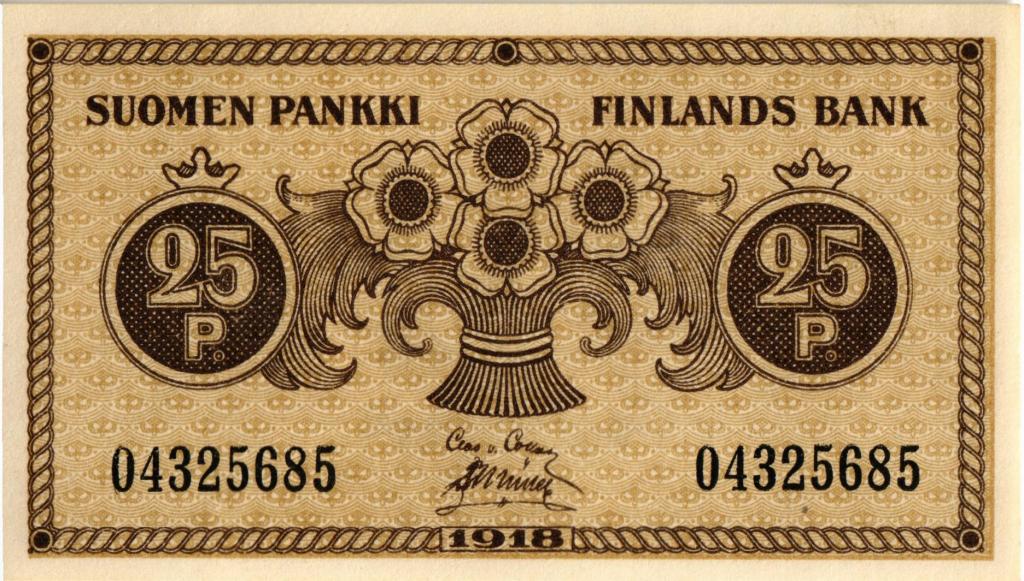 25 пенни 1918 Финляндия, UNC