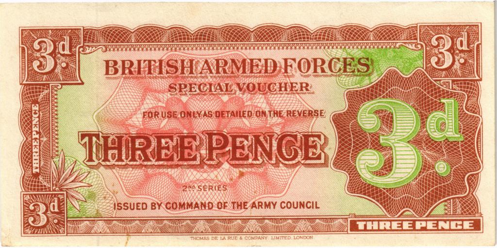3 пенса 1948 Великобритания Британские Вооружённые Силы без в/з P. M16a