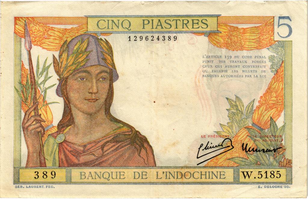 5 пиастр (1932-1939) 1932 Французский Индокитай P.55d