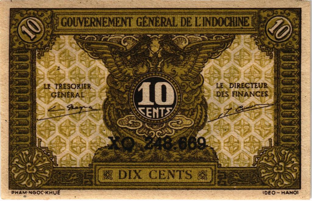 10 центов 1942 Французский Индокитай P. 89a Unc