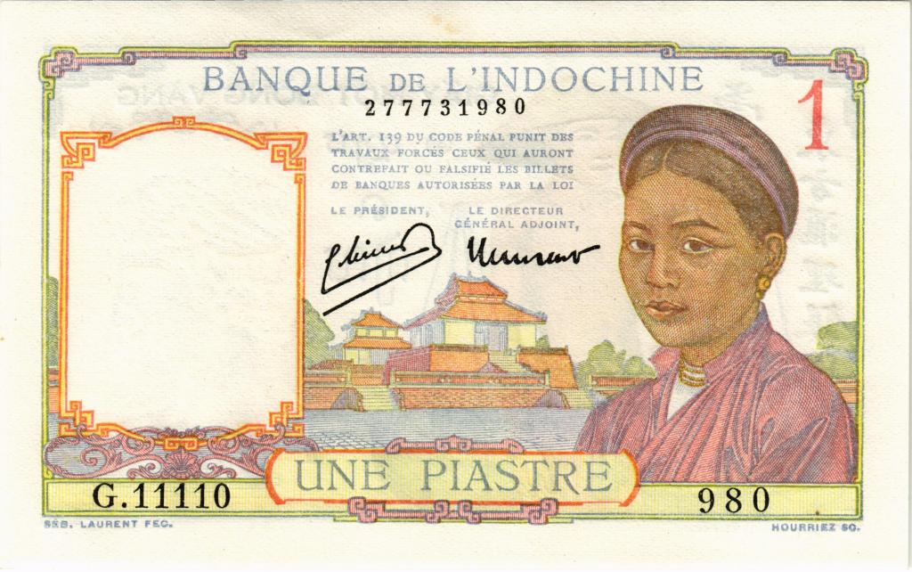 1 пиастра (1932-1939) 1949 Французский Индокитай aUNC P.54d
