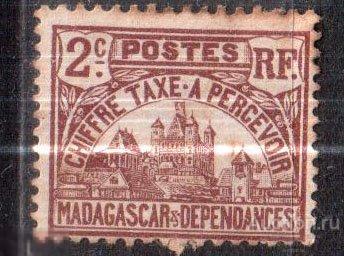 1908- 1924. Мадагаскар . Королевский дворец в Антананариву.  Доплатные марки