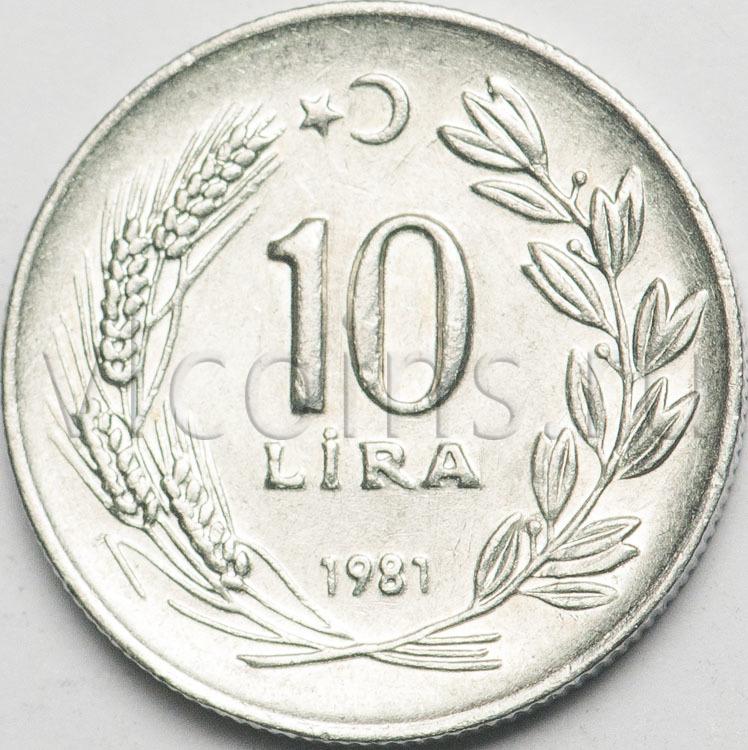 Турция 10 лира 1981 Полумесяц Мустафа Кемаль Ататюрк аUNC 63831