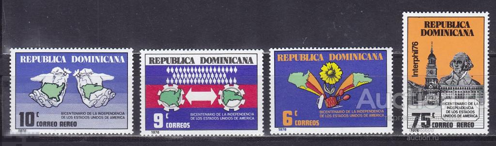 1976. Доминикана. Доминиканская республика. 200 лет независимости США. Mi.: 1125- 1128 **