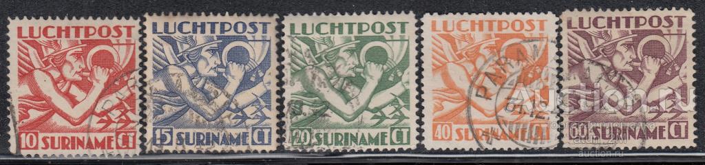 Суринам. 1930 год. Меркурий. 5 марок. Из серии