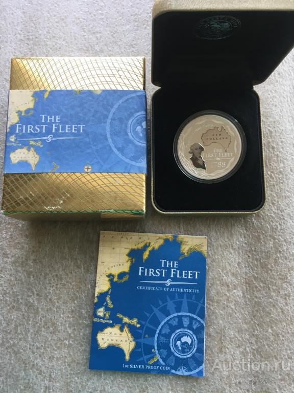 Австралия 1 доллар 2008 Капитан Артур Филипп Первый флот 1788 СЕРЕБРО