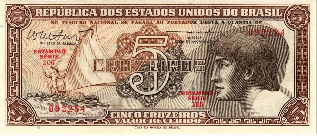 5 крузейро 1961-1962 Бразилия , UNC 
