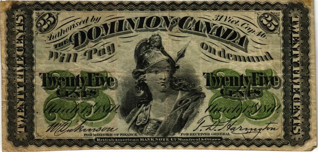 25 центов 1870 Канада,  P8a
