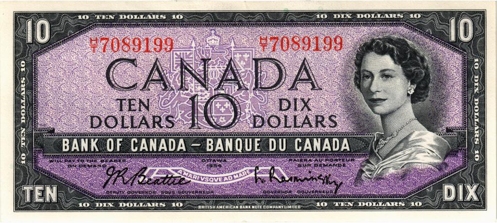 10 долларов 1954 Канада, P79b