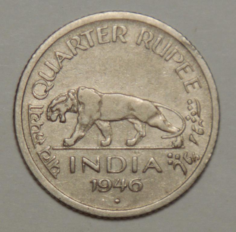 Британская Индия 1/4 рупии 1946 (Н10)