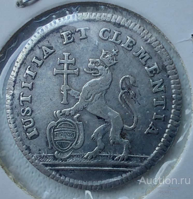 Богемия серебряный дукат 1743 коронация Марии Терезии в Праге