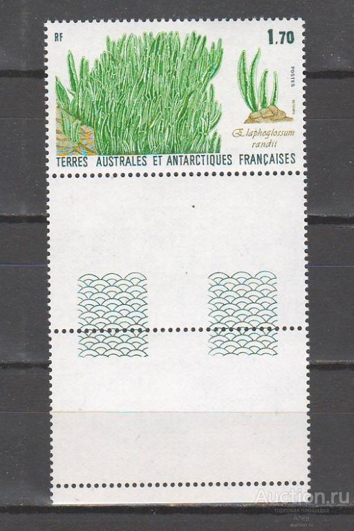 ТААФ 1987, ФЛОРА, ЦВЕТЫ, РАСТЕНИЯ, АНТАРКТИКА, ЛАПЧАТОГЛАЗЫЙ РАНДИЛ, МАРКА КУПОН MNH