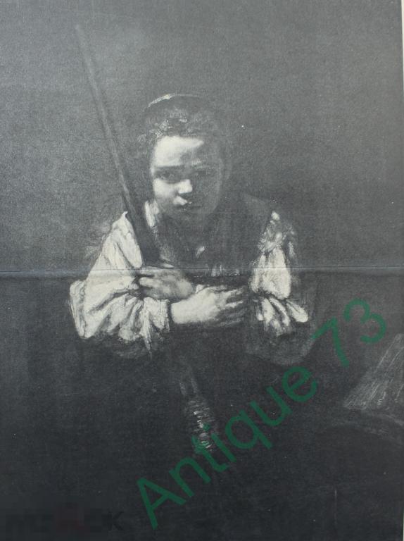 "Девушка с метлой" Рембрадт Гравировал Троицкий Имп. Эрмитаж Коне XIX в |  GRV 6610