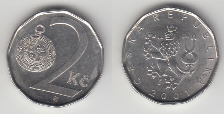 Чехия 2 кроны 2001 М