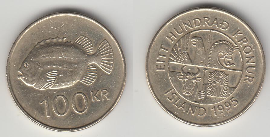Исландия 100 крон 1995 М