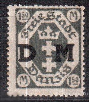 1922. Германия. Данциг. надпечатка "D M" - Герб. Mi.: D23 **