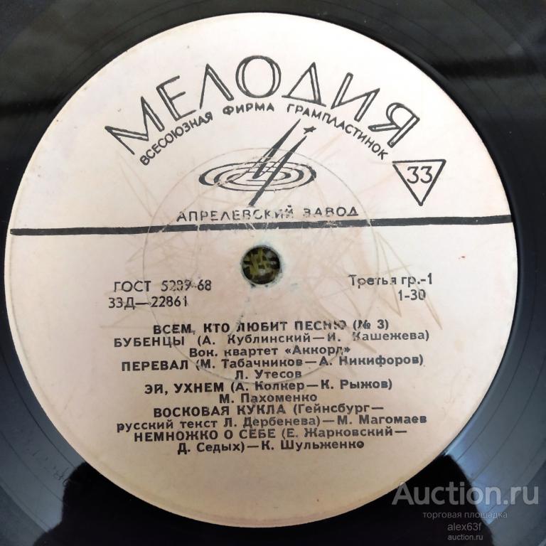 Сборник 1968 Всем, кто любит песню (№ 3) (СССР)