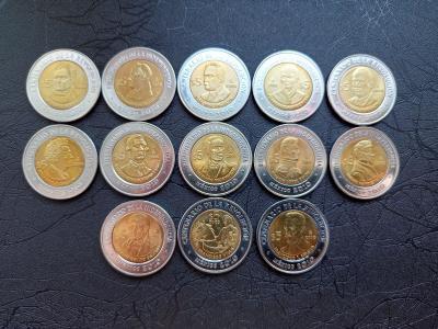 MEXICO  2010 г. 5 песо знаменитости 13 монет