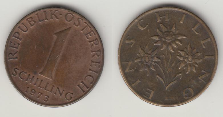 Австрия 1 шиллинг 1973 М