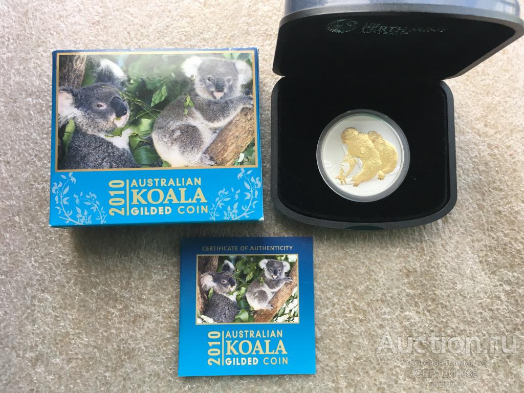 Австралия 1 доллар 2010 Коала ПОЗОЛОТА СЕРЕБРО #2