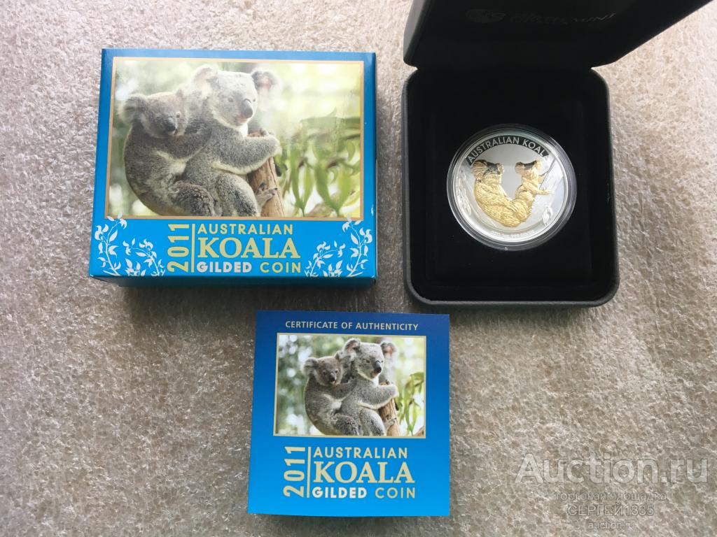 Австралия 1 доллар 2011 Коала ПОЗОЛОТА СЕРЕБРО