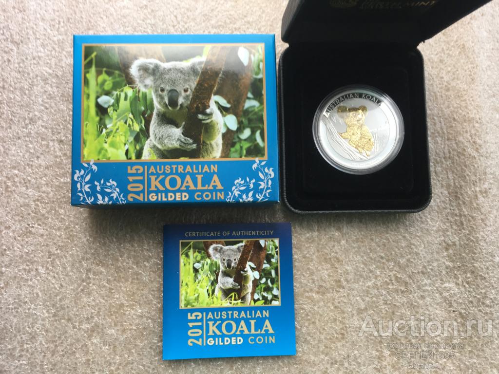 Австралия 1 доллар 2015 Коала ПОЗОЛОТА СЕРЕБРО тираж 5000 шт