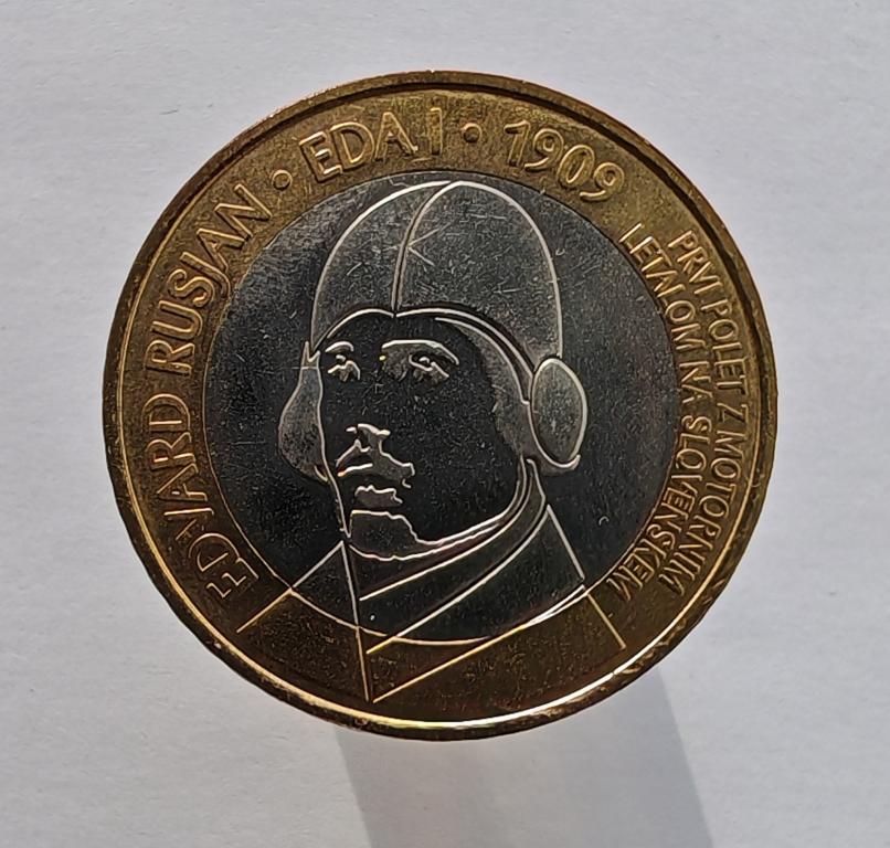Словения 3 евро 2009 100 лет первому авиаполету тираж 300000
