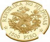 Филиппины. 1500 песо 1978 г. Золото. 20.45 г*0.900 0.5917 oz. СЛАБ NGC PF 69 ULTRA CAMEO!