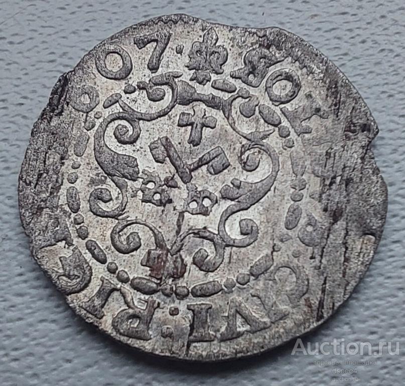Рига солид 1607 Сигизмунд III Речь Посполитая aUNC штемпельный блеск (2)