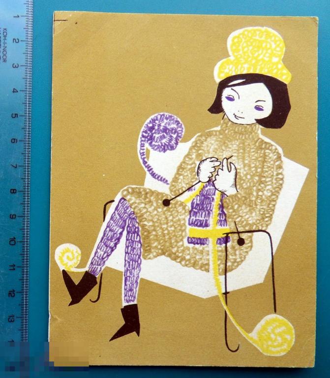 РОСГАЛАНТЕРЕЯ. ШЕРСТЯНАЯ ПРЯЖА. 1960-е-- реклама --- А016 --  чистая РЕДКАЯ!!!