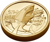 Австралия. 100 Долларов 2015г. Золото 31.11г 0.9999 1.0 oz. Большая Белая Акула! ТИРАЖ 500 ШТ! Пруф!