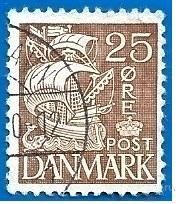 Дания 1934 MiNr 208. Стандарт. Каравелла (1/2) (0.4 € | $ 0.35) U