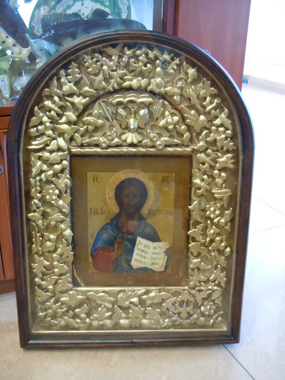 Икона "Господь Вседержитель" 19 век в киоте