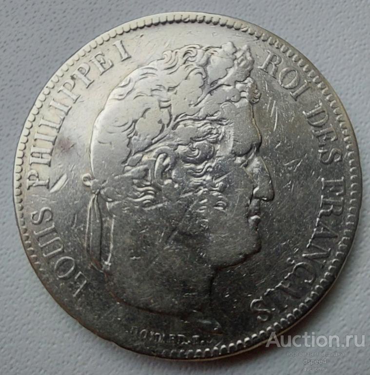 Франция 5 франков 1840 Луи Филипп I , крупное серебро 24,8 г