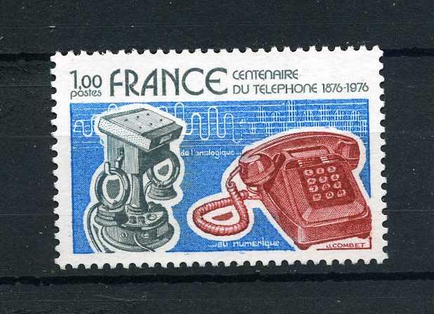 Франция. 100 лет изобретения телефона Александром Беллом в 1876 г. Серия. 1976.**