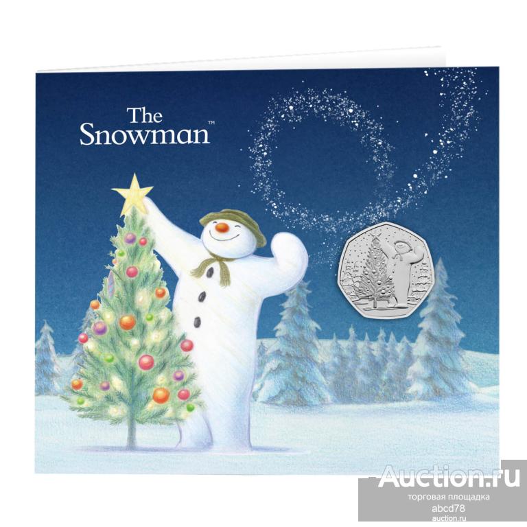 Великобритания BUNC 50 пенсов 2024 г. Snowman - Снеговик