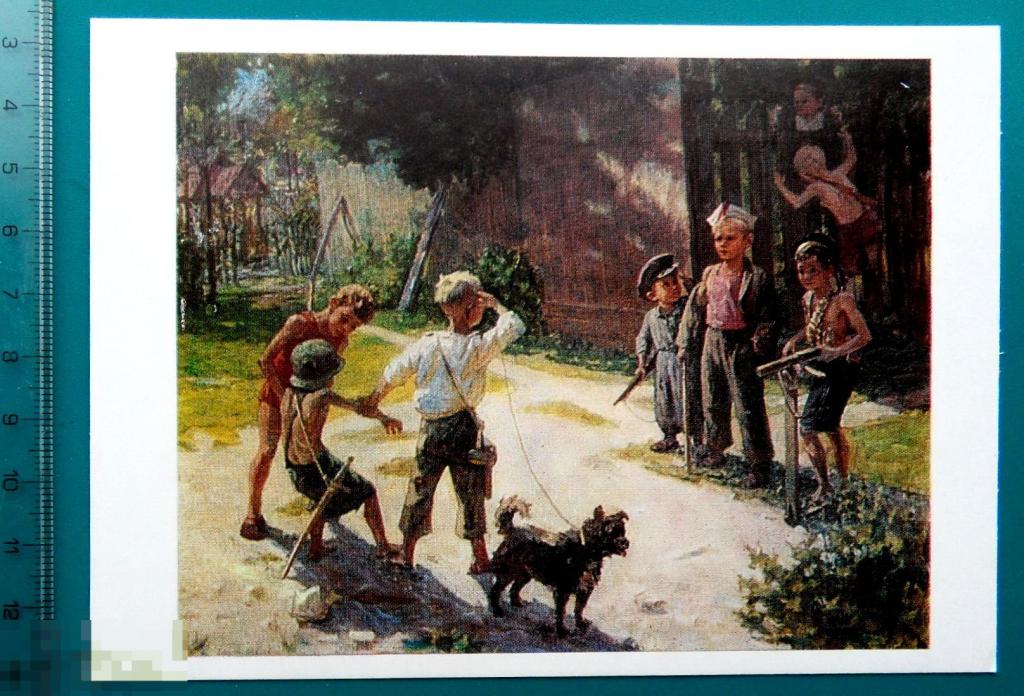 Решетников ДОСТАЛИ ЯЗЫКА 1979  - Щ16 (Ф.Р.) -  соцреализм живопись ДЕТИ люкс!!!