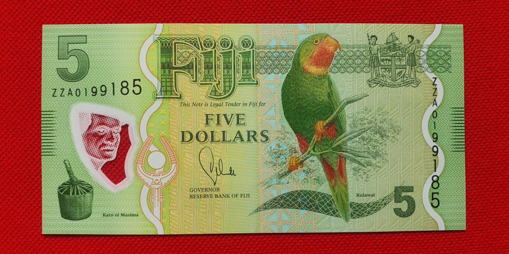 5 долларов "Reserve Bank of Fiji" Замещение ZZA !!!, 2012-2013 гг, республика Фиджи