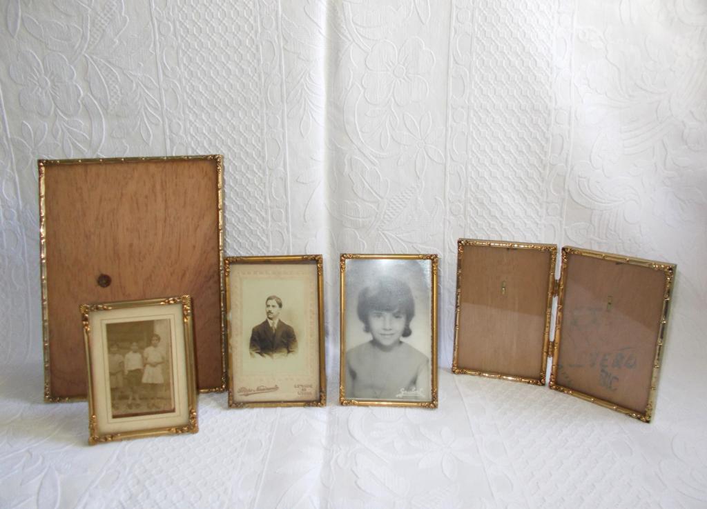 5  Винтажных рамок. Латунь, дерево.