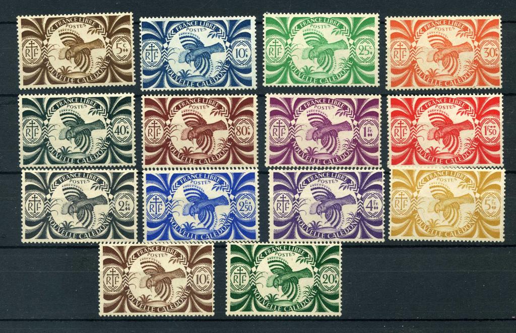 Новая Каледония. NOUVELLE CALEDONIE. Свободная Франция. Колибри. Птицы. Фауна. Серия. 1942.(*)