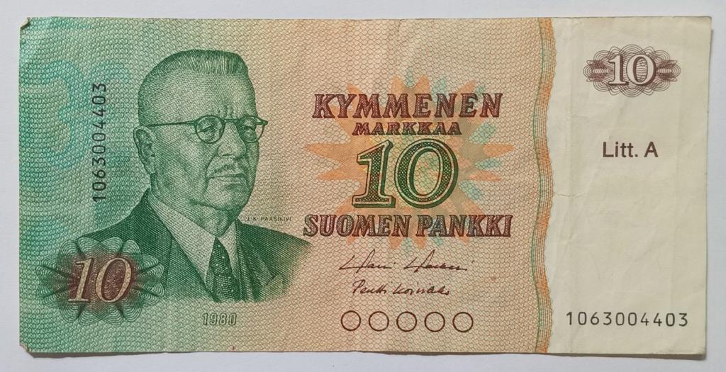 Финляндия 10 марок 1980 Литера A (К30)