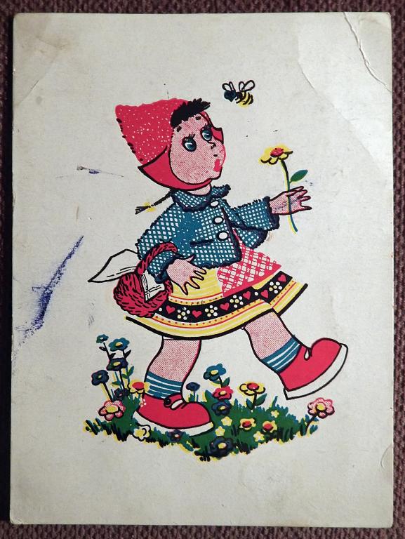Открытка. Рооза. Красная шапочка. 1958 год