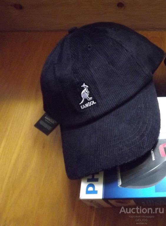 KANGOL Фирменная Бейсболка НОВАЯ с бирками Чёрная Вельветовая!