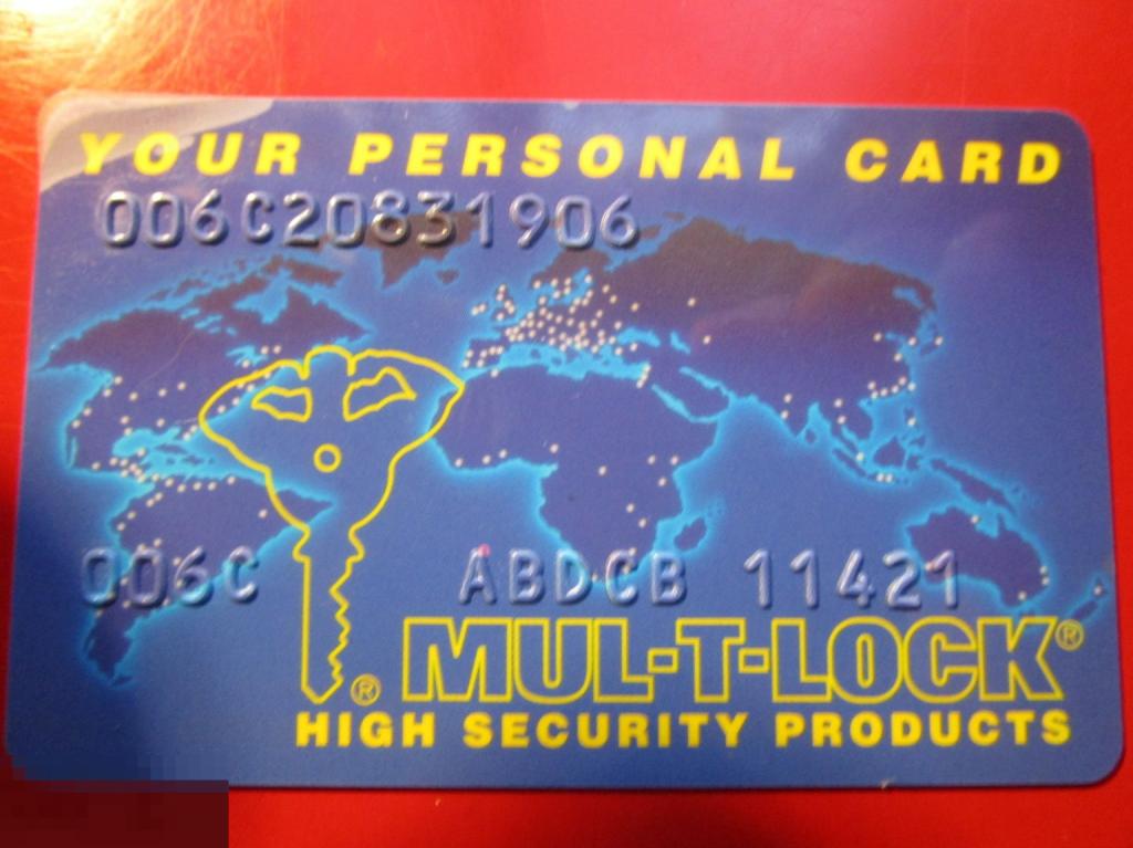 Пластиковая карта MUL-T-LOCK - High security products