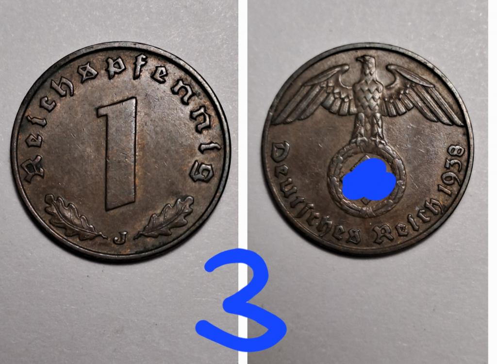 Германия 1 пфенниг  1938 J
