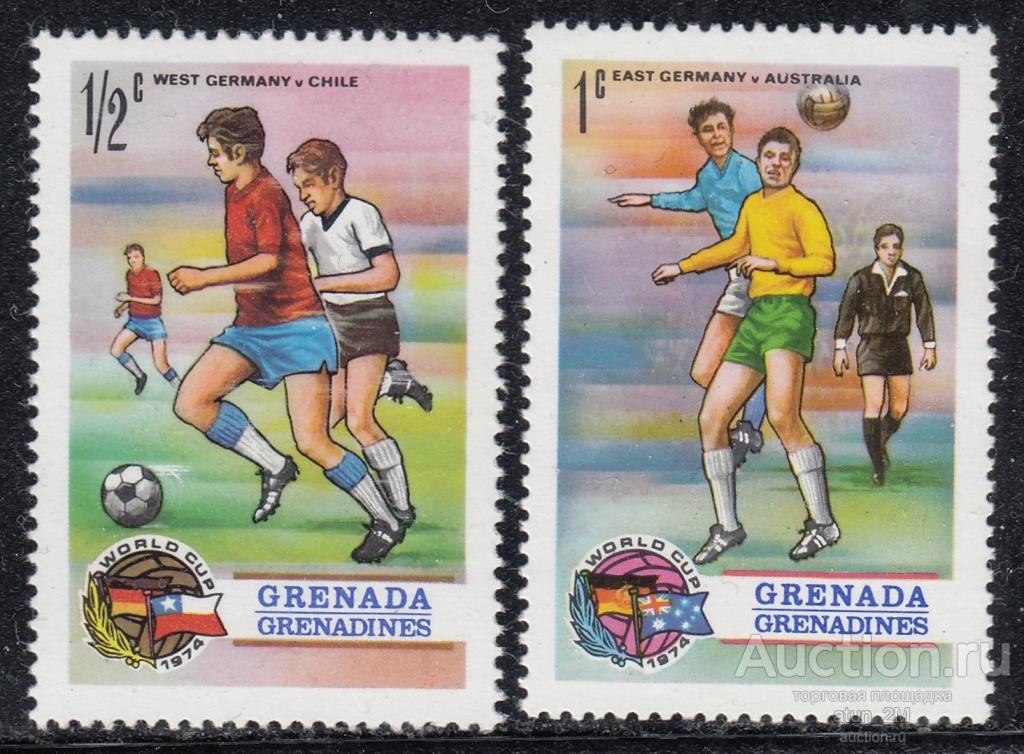 Гренада Гренадины. 1974 год. Чемпионат мира по футболу. 2 марки. Начало серии